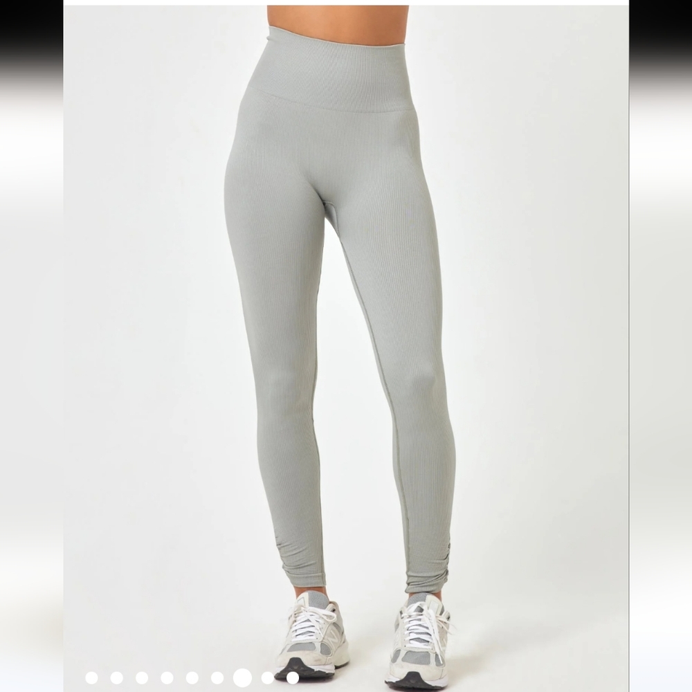 l*space Ribbed High-Waist Leggings in Light blue XS/S